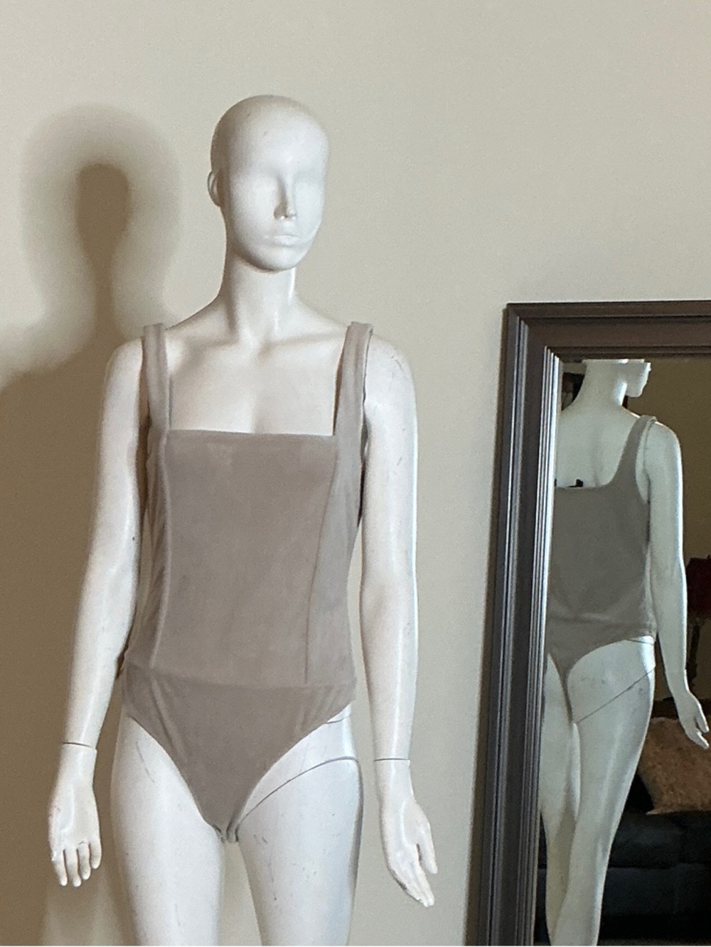 Forever 21 Taupe Square-Neck Bodysuit